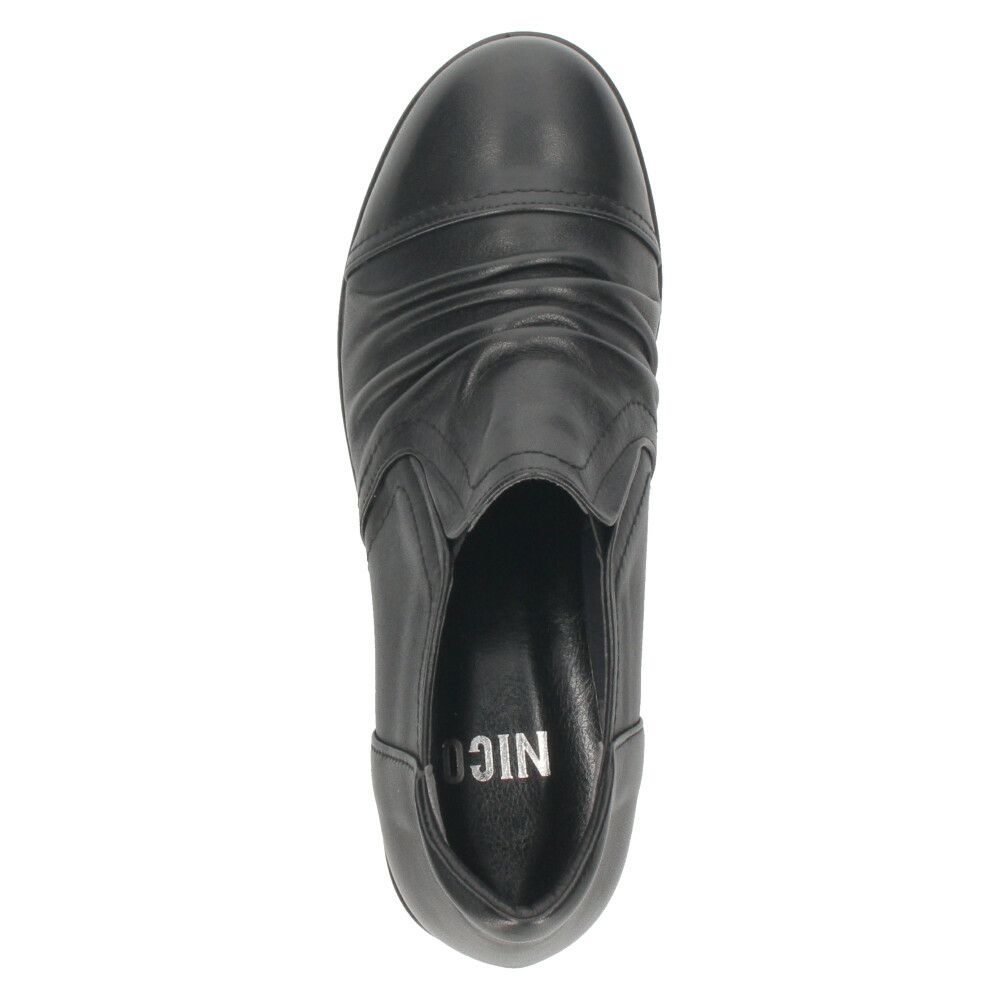 スリッポン レディース レザー 厚底 パンプス 履きやすい 靴 幅広 3E 黒 茶色 ウェッジソール 本革 ブラック ブラウン 日本製 ニコ 3992 NICO