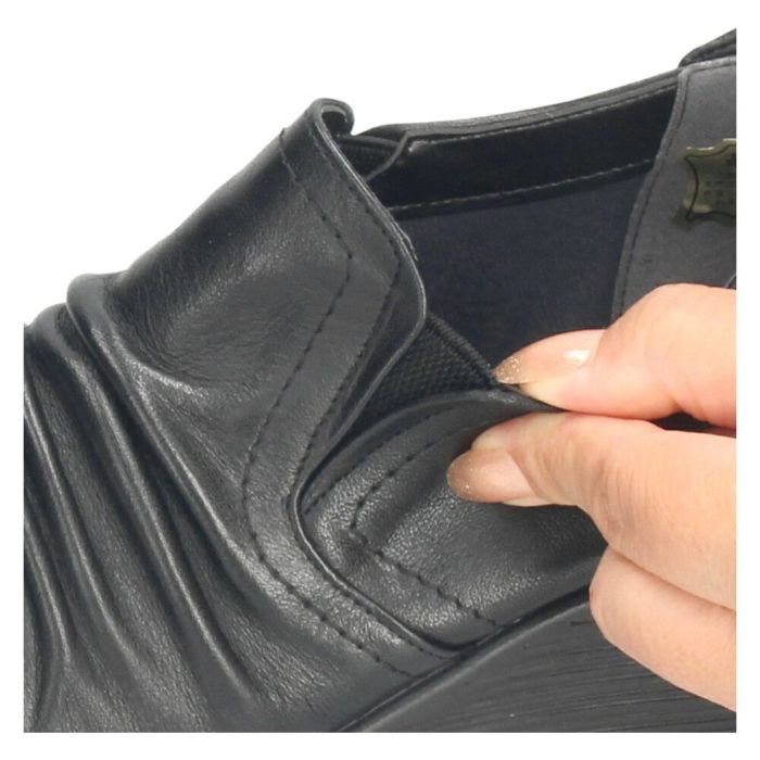 スリッポン レディース レザー 厚底 パンプス 履きやすい 靴 幅広 3E 黒 茶色 ウェッジソール 本革 ブラック ブラウン 日本製 ニコ 3992 NICO