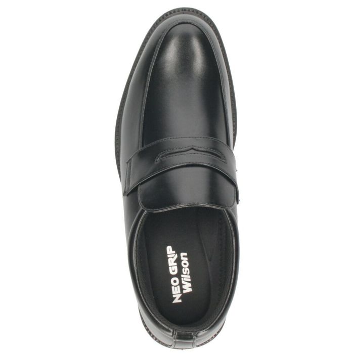 ビジネスシューズ メンズ 防水 防滑 滑らない 幅広 4E 軽量 スリッポン 軽い 歩きやすい クッション性 黒 ネオグリップ ウィルソン 8101 8102 Wilson