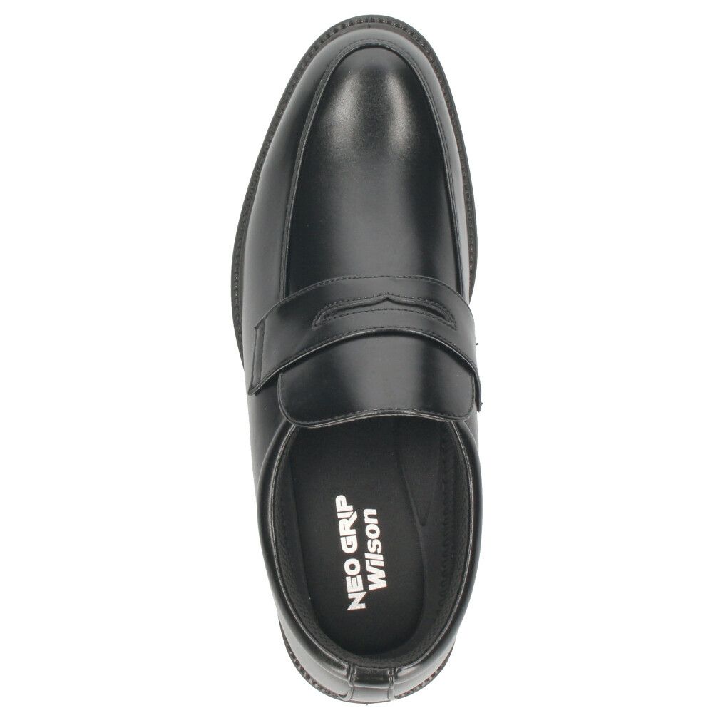 ビジネスシューズ メンズ 防水 防滑 滑らない 幅広 4E 軽量 スリッポン 軽い 歩きやすい クッション性 黒 ネオグリップ ウィルソン 8101 8102 Wilson