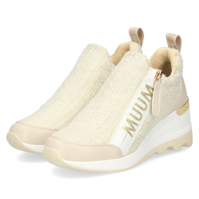 ウエッジソールスニーカー  レディース カジュアルシューズ 厚底 スニーカー ファスナー付き 美脚 おしゃれ スポーティー カジュアル 靴 MUUMファスナーウエッジソールスニーカー ムーム MUUM WX2105