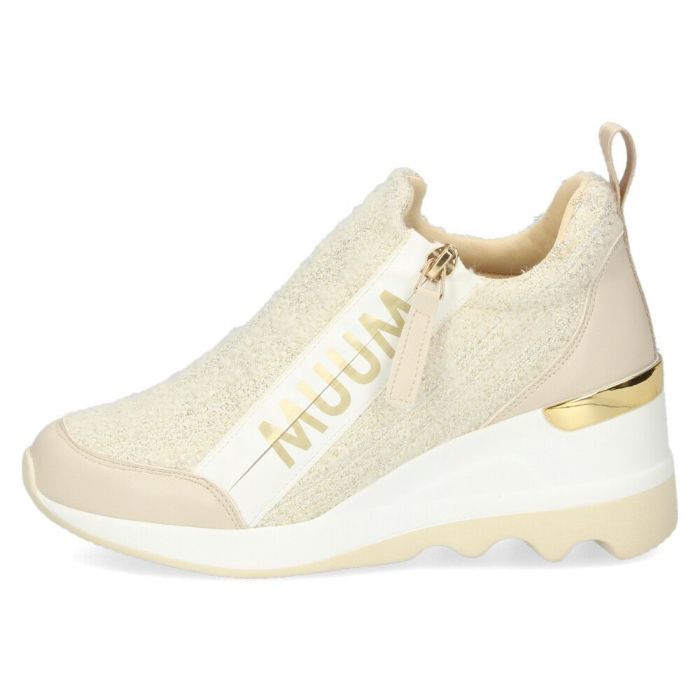 ウエッジソールスニーカー  レディース カジュアルシューズ 厚底 スニーカー ファスナー付き 美脚 おしゃれ スポーティー カジュアル 靴 MUUMファスナーウエッジソールスニーカー ムーム MUUM WX2105