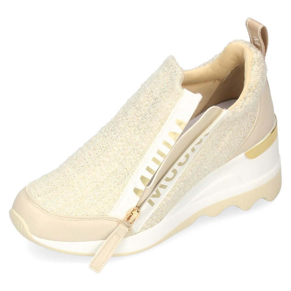 ウエッジソールスニーカー  レディース カジュアルシューズ 厚底 スニーカー ファスナー付き 美脚 おしゃれ スポーティー カジュアル 靴 MUUMファスナーウエッジソールスニーカー ムーム MUUM WX2105