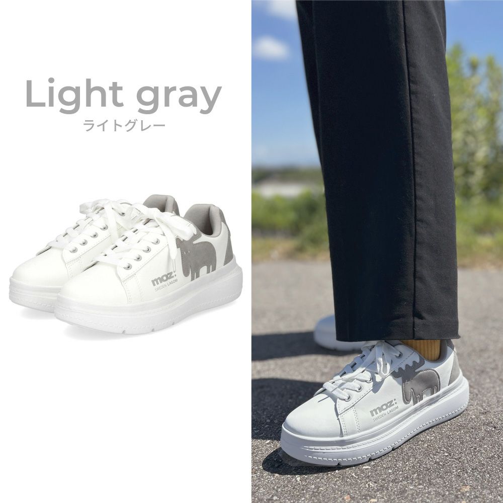 モズ スニーカー レディース 靴 厚底 軽量 歩きやすい ローカット カジュアル シューズ コートスニーカー moz 靴 おしゃれ レースアップ シンプル ひも靴 40250
