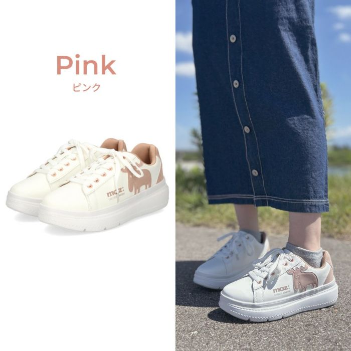モズ スニーカー レディース 靴 厚底 軽量 歩きやすい ローカット カジュアル シューズ コートスニーカー moz 靴 おしゃれ レースアップ シンプル ひも靴 40250