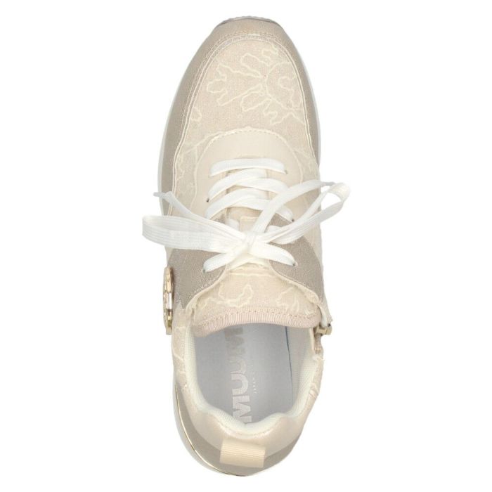 スニーカー レディース ウェッジソール 厚底 カジュアルシューズ おしゃれ かわいい 靴ひも ジッパー 履きやすい 黒 ブラック ベージュ レースアップ ムーム WX2106 MUUM