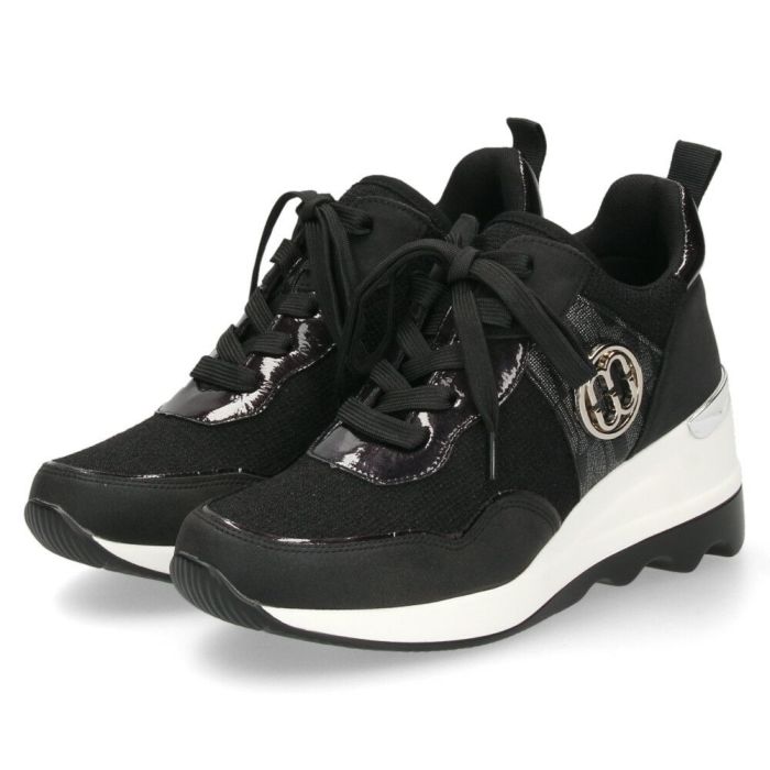 スニーカー レディース ウェッジソール 厚底 カジュアルシューズ おしゃれ かわいい 靴ひも ジッパー 履きやすい 黒 ブラック ベージュ レースアップ ムーム WX2106 MUUM