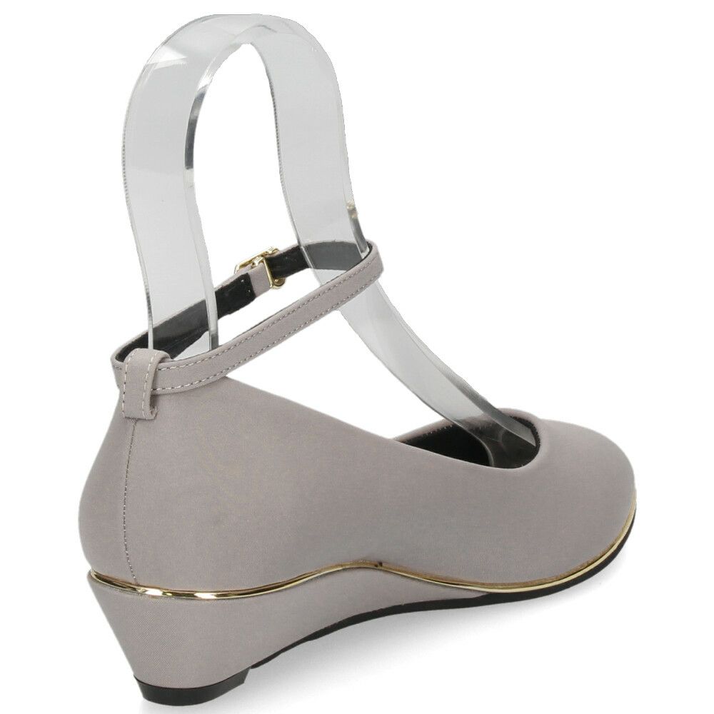 パンプス 疲れない ストラップ ウェッジソール パーティー 結婚式 黒 ブラック オフィス おしゃれ きれいめ 上品 ヒール アンクルストラップ 25004 Parade