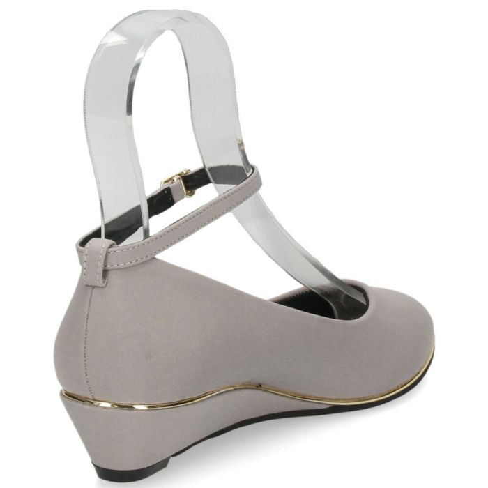 パンプス 疲れない ストラップ ウェッジソール パーティー 結婚式 黒 ブラック オフィス おしゃれ きれいめ 上品 ヒール アンクルストラップ 25004 Parade