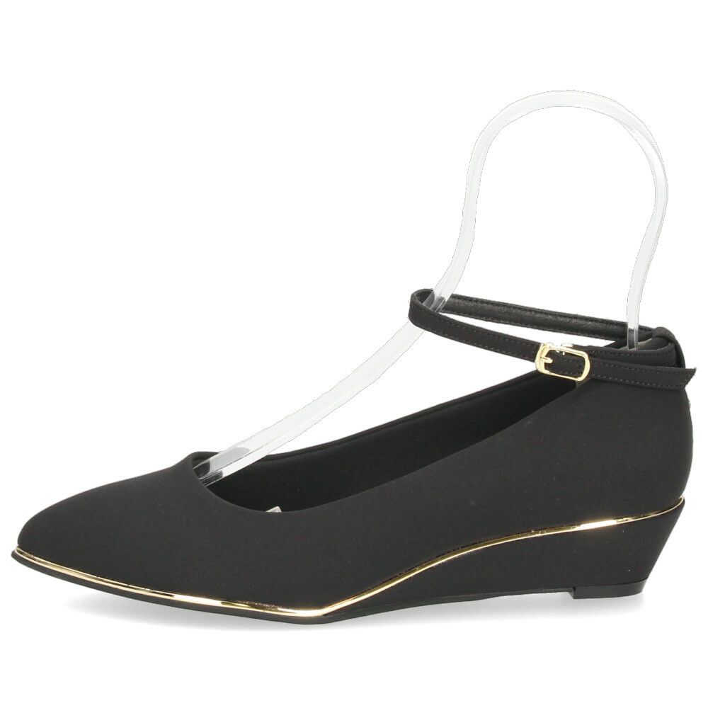 パンプス 疲れない ストラップ ウェッジソール パーティー 結婚式 黒 ブラック オフィス おしゃれ きれいめ 上品 ヒール アンクルストラップ 25004 Parade