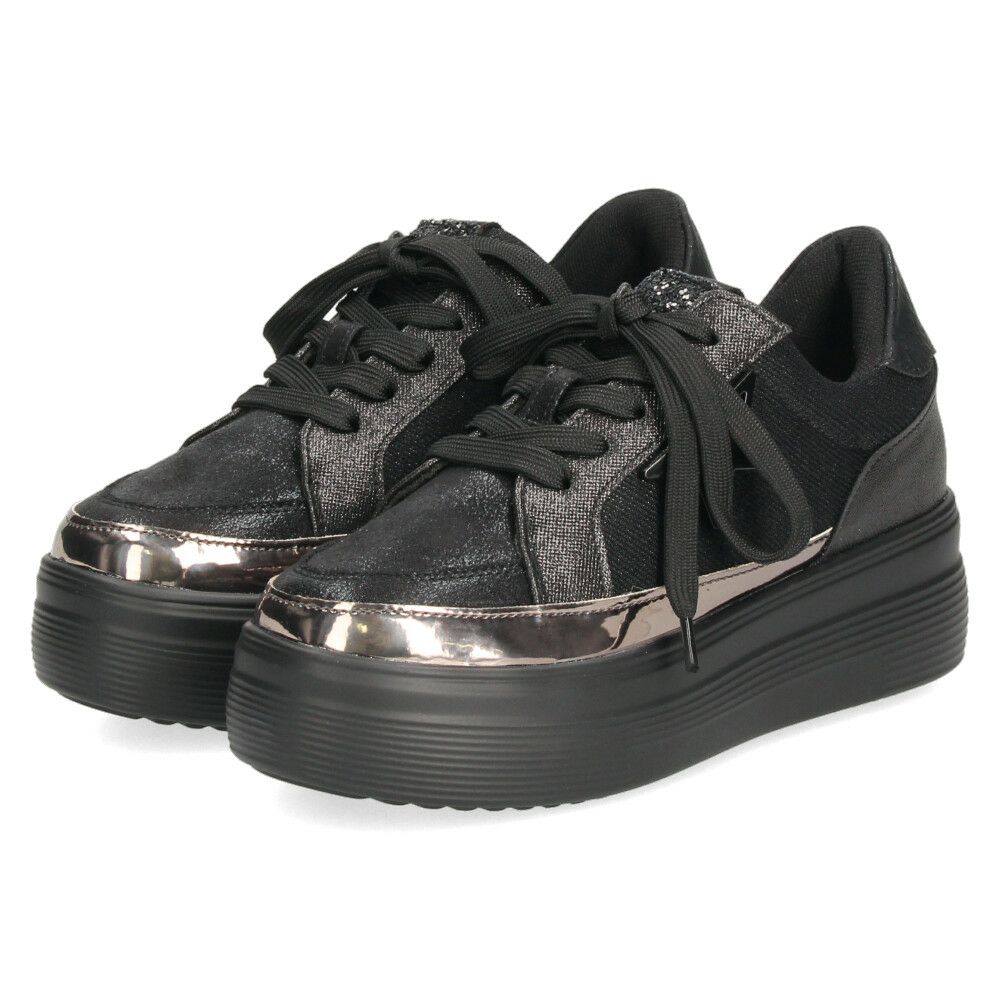 レディース 厚底スニーカー カジュアルシューズ グリッター メタリック ブラック シルバー ブルー ムーム WX1802 MUUM