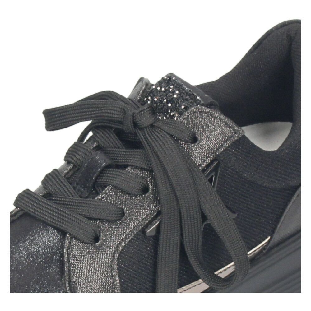 レディース 厚底スニーカー カジュアルシューズ グリッター メタリック ブラック シルバー ブルー ムーム WX1802 MUUM