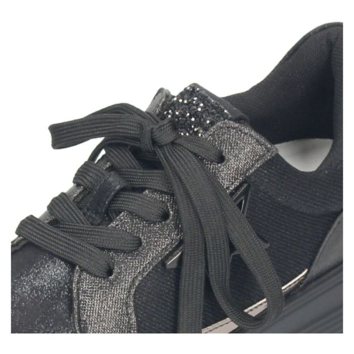 レディース 厚底スニーカー カジュアルシューズ グリッター メタリック ブラック シルバー ブルー ムーム WX1802 MUUM