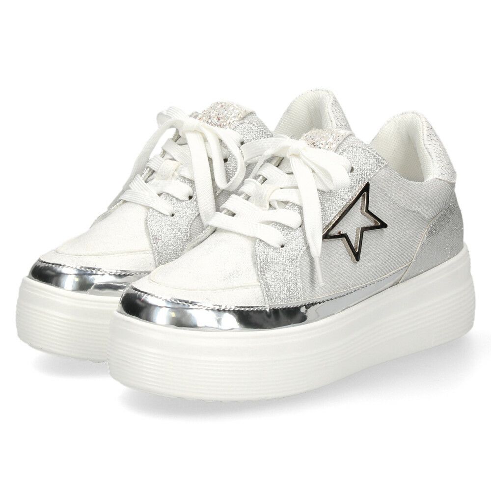 レディース 厚底スニーカー カジュアルシューズ グリッター メタリック ブラック シルバー ブルー ムーム WX1802 MUUM