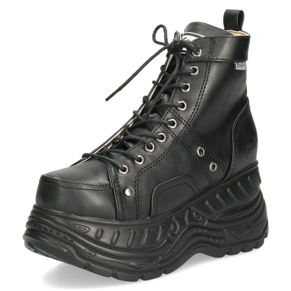 ヨースケ 厚底 スニーカー 黒 ブーツ レディース 靴 ゆったり 3E 幅広 レースアップ シューズ ファスナー付き 4460013 ブラック YOSUKE
