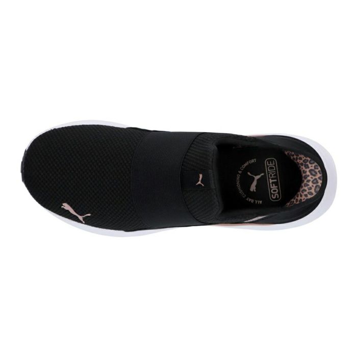 プーマ スニーカー レディース スリッポン 黒 厚底 PUMA SOFTRIDE ソフトライド ハーモニー レオ イーズイン ランニングシューズ 白 ブラック ホワイト 312809