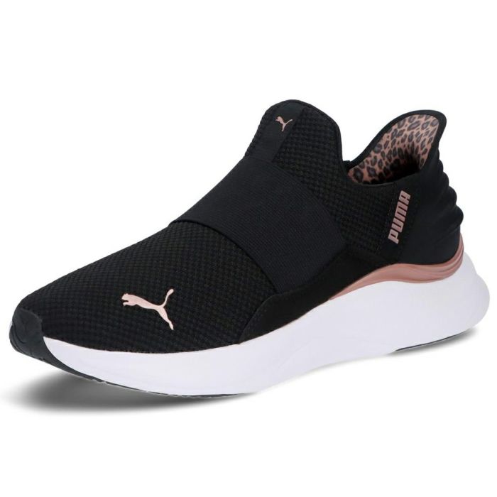 プーマ スニーカー レディース スリッポン 黒 厚底 PUMA SOFTRIDE ソフトライド ハーモニー レオ イーズイン ランニングシューズ 白 ブラック ホワイト 312809