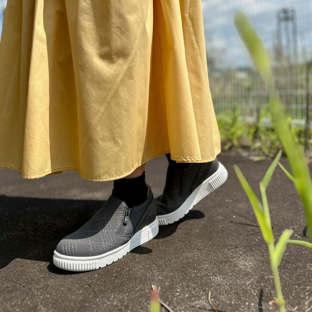 レディース スリッポン 軽量 スニーカー 疲れない 黒 カジュアル シューズ ブラック グレー チョコレート ブラウン 靴 パータム リュクス 40031 PARTAM LUXE