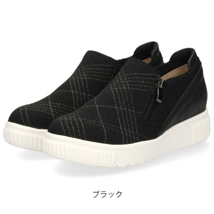 レディース スリッポン 軽量 スニーカー 疲れない 黒 カジュアル シューズ ブラック グレー チョコレート ブラウン 靴 パータム リュクス 40031 PARTAM LUXE