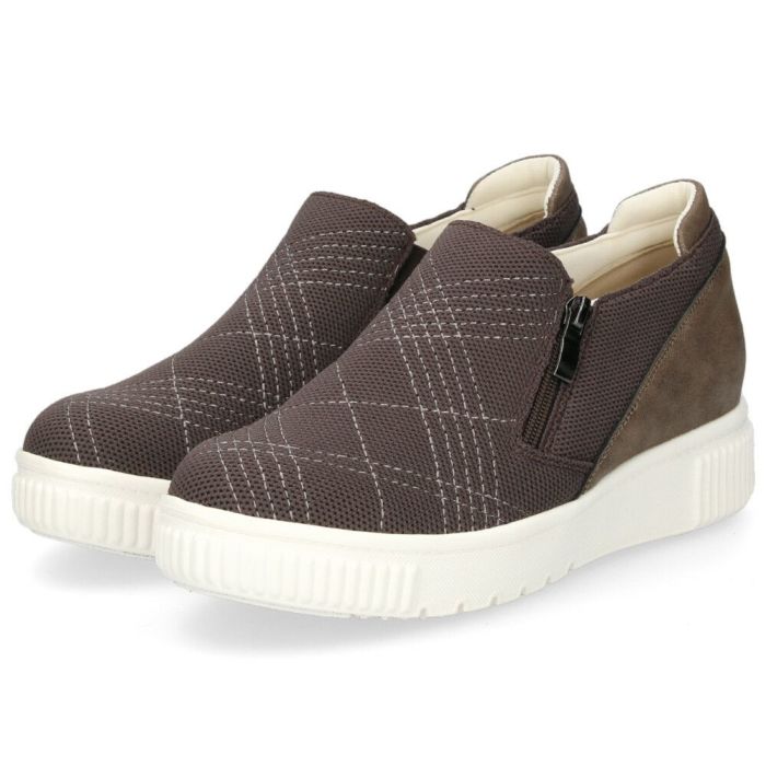 レディース スリッポン 軽量 スニーカー 疲れない 黒 カジュアル シューズ ブラック グレー チョコレート ブラウン 靴 パータム リュクス 40031 PARTAM LUXE