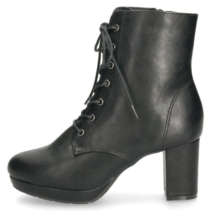 ショートブーツ レディース レースアップ チャンキーヒール サイドジップ ダークブラウン ブラック ZN8001 グランドフルール grandfleur