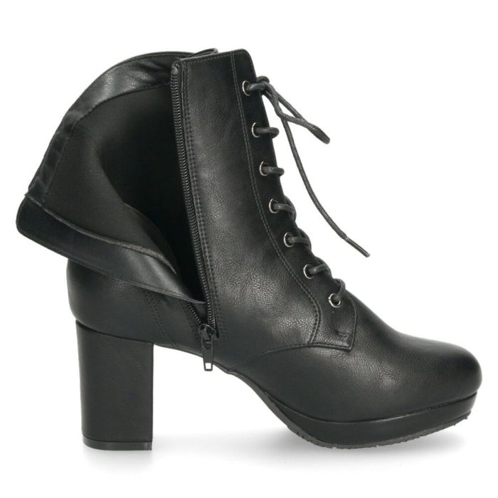 ショートブーツ レディース レースアップ チャンキーヒール サイドジップ ダークブラウン ブラック ZN8001 グランドフルール grandfleur