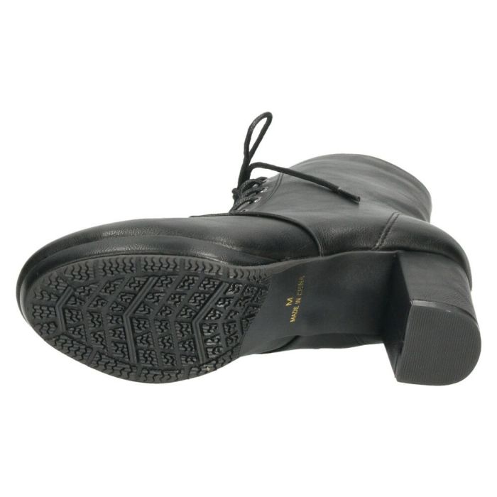 ショートブーツ レディース レースアップ チャンキーヒール サイドジップ ダークブラウン ブラック ZN8001 グランドフルール grandfleur