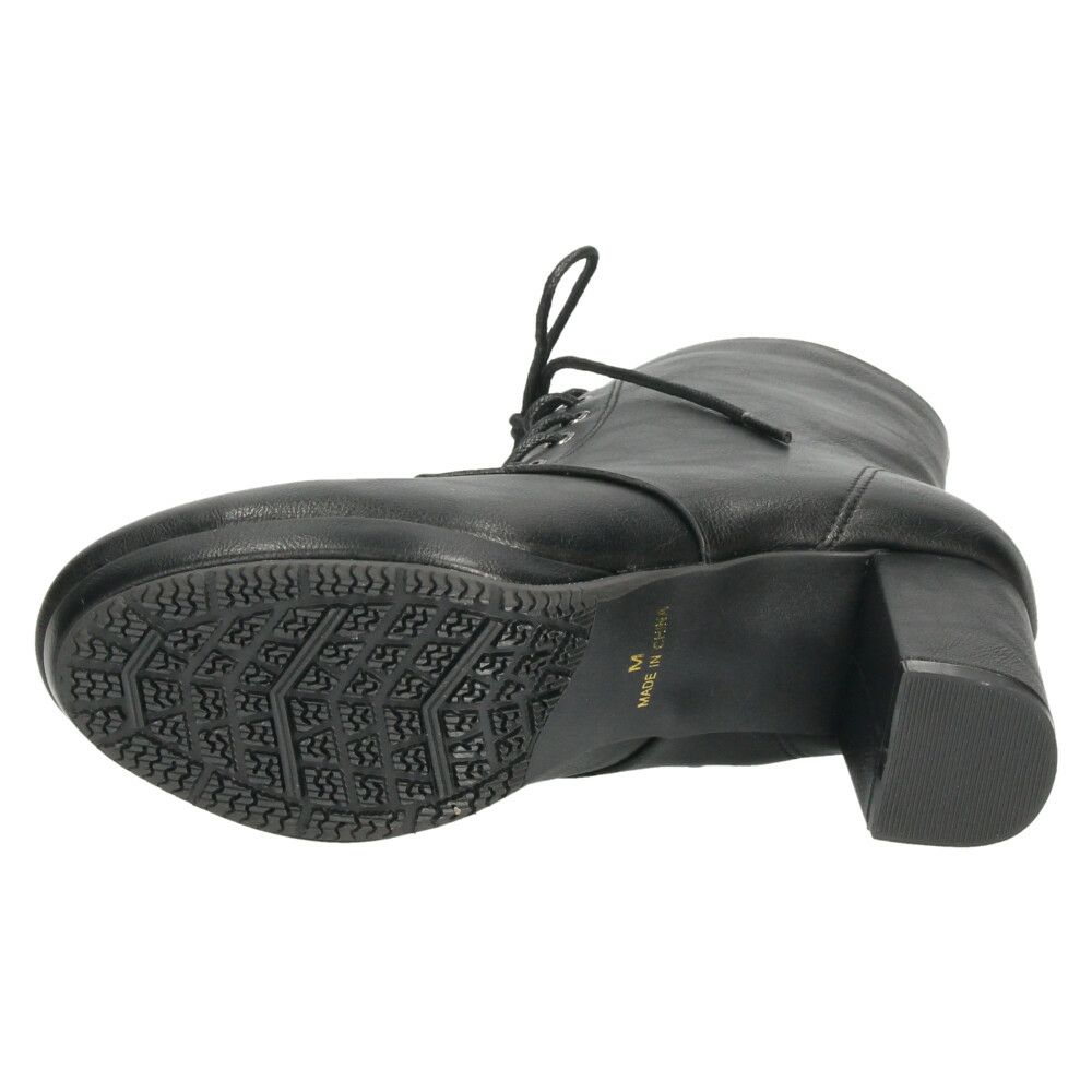 ショートブーツ レディース レースアップ チャンキーヒール サイドジップ ダークブラウン ブラック ZN8001 グランドフルール grandfleur