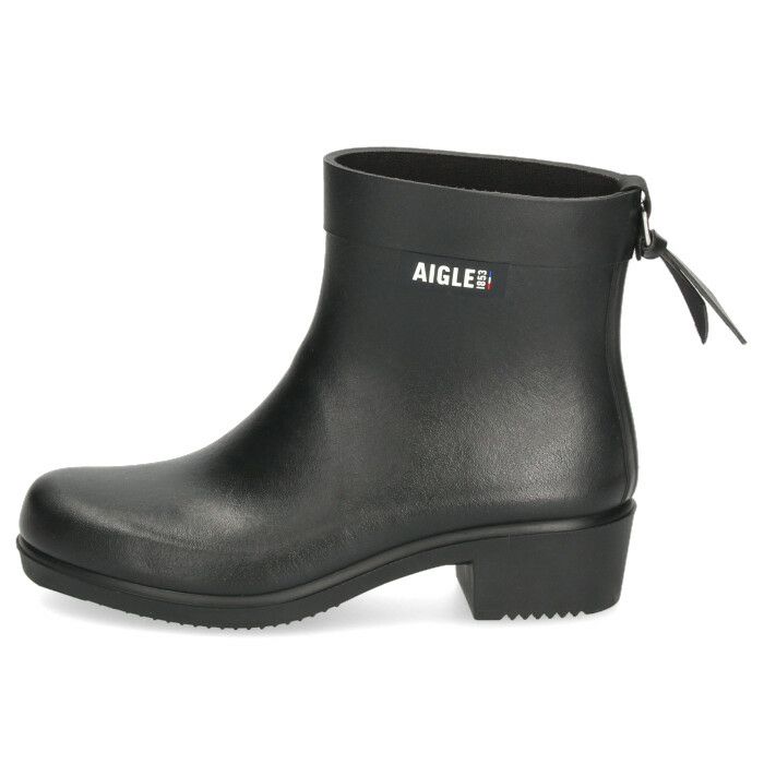 エーグル レインブーツ レディース ショート アンクル丈 長靴 ヒール 黒 防水 ミリカ ボッティロン ラバーブーツ AIGLE ZZFNB28 ノワール マリン