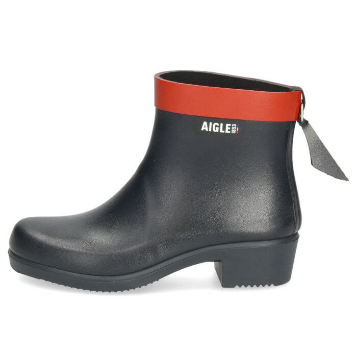 エーグル レインブーツ レディース ショート アンクル丈 長靴 ヒール 黒 防水 ミリカ ボッティロン ラバーブーツ AIGLE ZZFNB28 ノワール マリン
