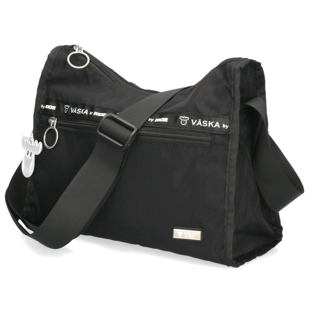 VASKA by moz モズ ショルダーバッグ レディース バッグ 斜め掛け 軽量 ナイロン 撥水 ファスナー付き 小さめ 黒 VZNS-01 ヴェスカバイモズ