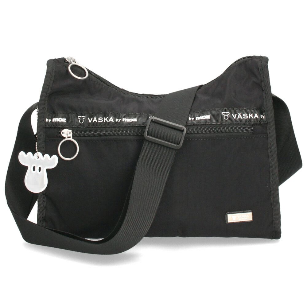 VASKA by moz モズ ショルダーバッグ レディース バッグ 斜め掛け 軽量 ナイロン 撥水 ファスナー付き 小さめ 黒 VZNS-01 ヴェスカバイモズ