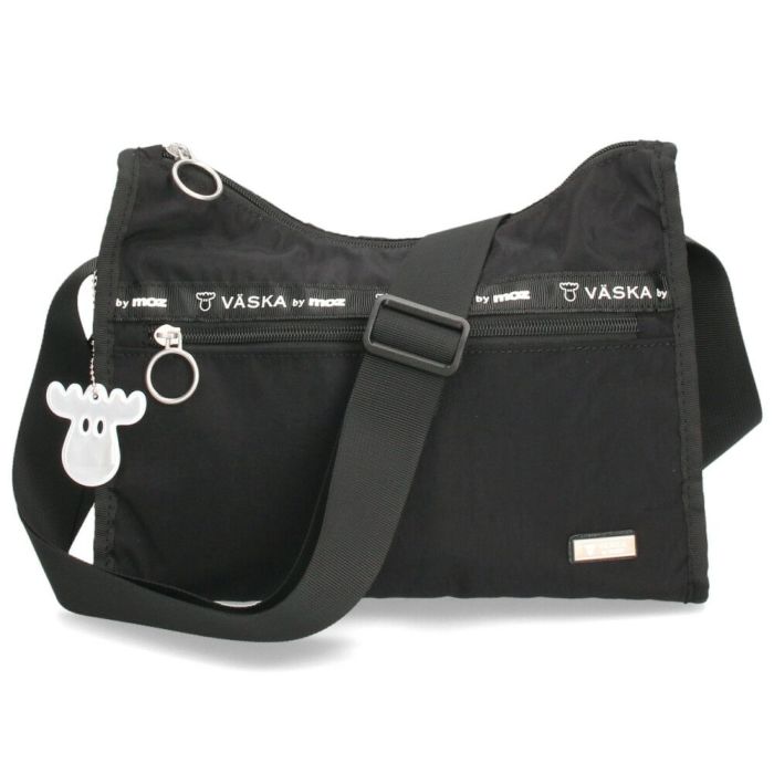 VASKA by moz モズ ショルダーバッグ レディース バッグ 斜め掛け 軽量 ナイロン 撥水 ファスナー付き 小さめ 黒 VZNS-01 ヴェスカバイモズ
