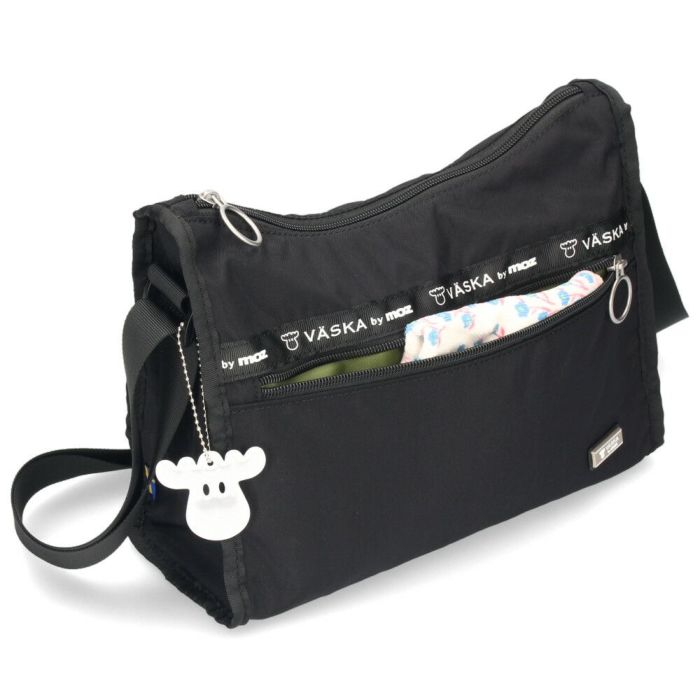 VASKA by moz モズ ショルダーバッグ レディース バッグ 斜め掛け 軽量 ナイロン 撥水 ファスナー付き 小さめ 黒 VZNS-01 ヴェスカバイモズ