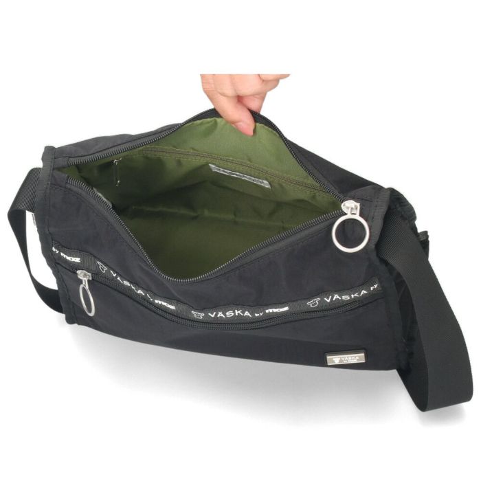 VASKA by moz モズ ショルダーバッグ レディース バッグ 斜め掛け 軽量 ナイロン 撥水 ファスナー付き 小さめ 黒 VZNS-01 ヴェスカバイモズ
