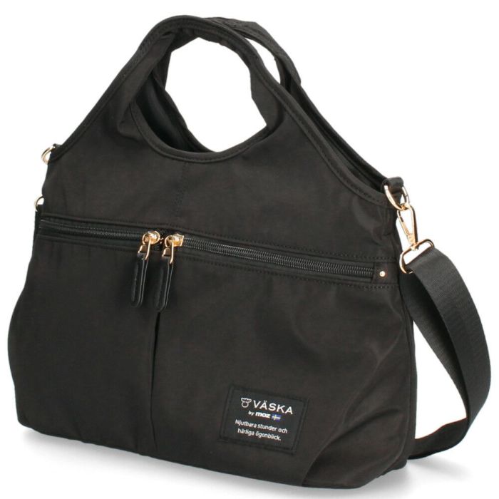 VASKA by moz モズ バッグ ショルダー トートバッグ レディース 2way 斜め掛け 軽量 A5 ファスナー付き 撥水 黒 VZPS-02 ヴェスカバイモズ