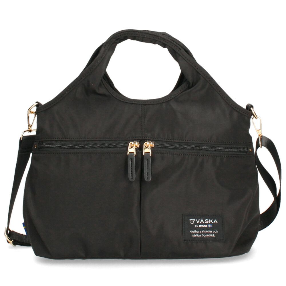 VASKA by moz モズ バッグ ショルダー トートバッグ レディース 2way 斜め掛け 軽量 A5 ファスナー付き 撥水 黒 VZPS-02 ヴェスカバイモズ