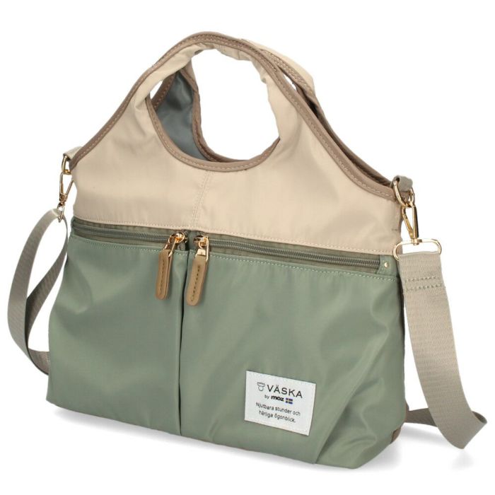 VASKA by moz モズ バッグ ショルダー トートバッグ レディース 2way 斜め掛け 軽量 A5 ファスナー付き 撥水 黒 VZPS-02 ヴェスカバイモズ