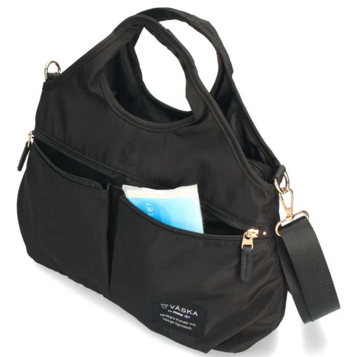 VASKA by moz モズ バッグ ショルダー トートバッグ レディース 2way 斜め掛け 軽量 A5 ファスナー付き 撥水 黒 VZPS-02 ヴェスカバイモズ