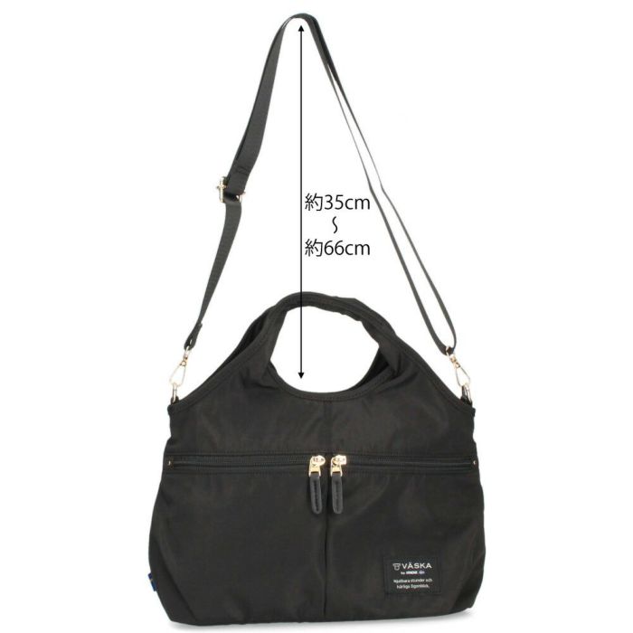 VASKA by moz モズ バッグ ショルダー トートバッグ レディース 2way 斜め掛け 軽量 A5 ファスナー付き 撥水 黒 VZPS-02 ヴェスカバイモズ