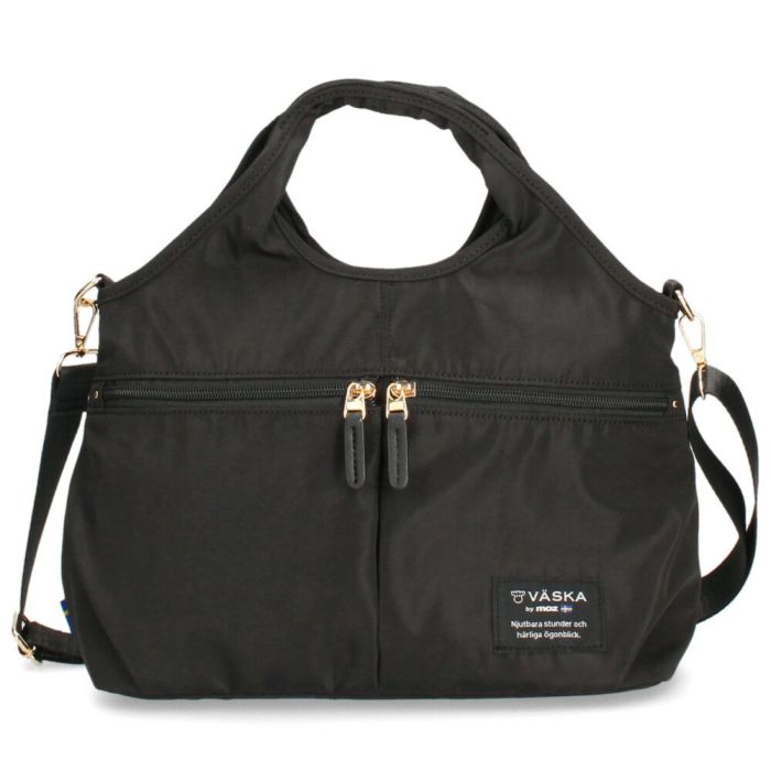 VASKA by moz モズ バッグ ショルダー トートバッグ レディース 2way 斜め掛け 軽量 A5 ファスナー付き 撥水 黒 VZPS-02 ヴェスカバイモズ