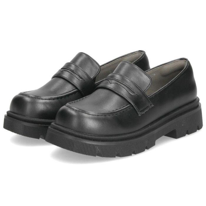 アクロモ ローファー レディース 厚底 やわらか素材 ACROMO 7891 ブラック 黒