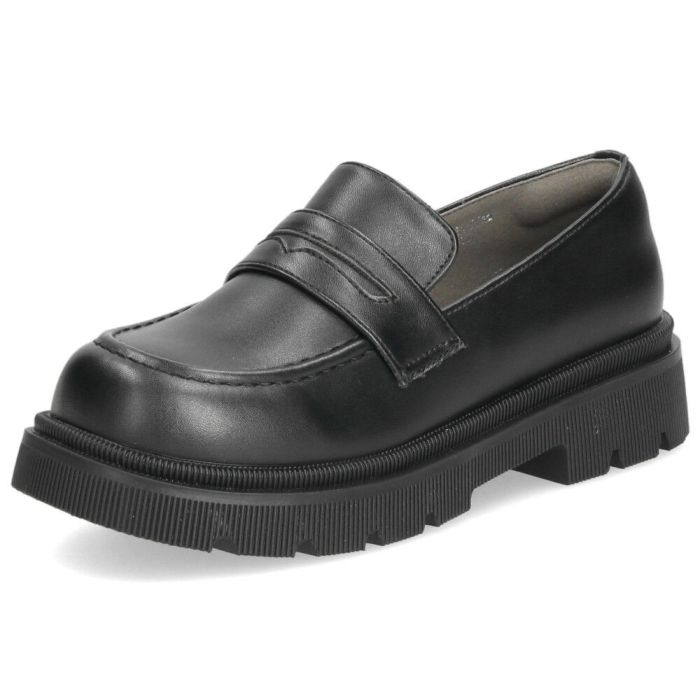 アクロモ ローファー レディース 厚底 やわらか素材 ACROMO 7891 ブラック 黒