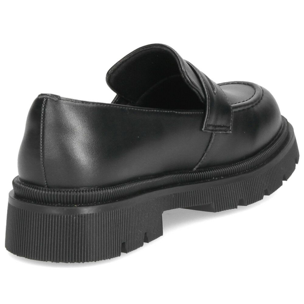 アクロモ ローファー レディース 厚底 やわらか素材 ACROMO 7891 ブラック 黒