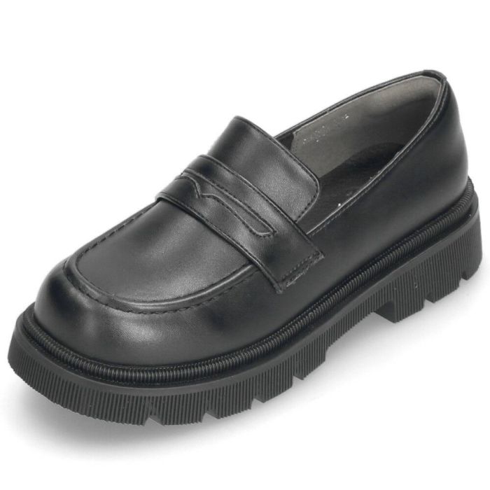 アクロモ ローファー レディース 厚底 やわらか素材 ACROMO 7891 ブラック 黒