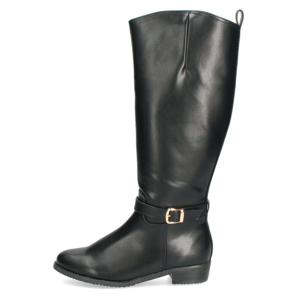 ブーツ ジョッキーブーツ ロングブーツ ローヒール ファスナー付き ブラック 黒 ベージュ4611 マアル maaRu