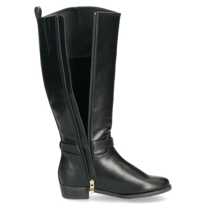 ブーツ ジョッキーブーツ ロングブーツ ローヒール ファスナー付き ブラック 黒 ベージュ4611 マアル maaRu