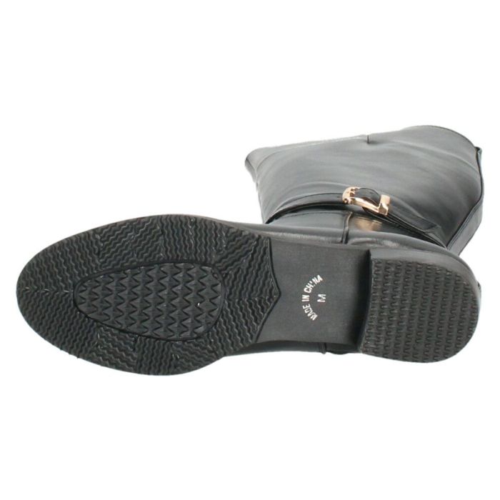 ブーツ ジョッキーブーツ ロングブーツ ローヒール ファスナー付き ブラック 黒 ベージュ4611 マアル maaRu