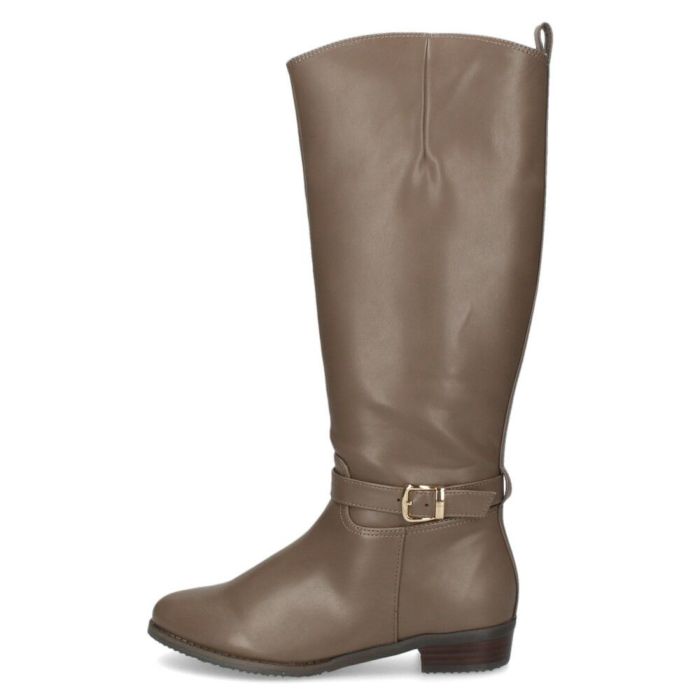 ブーツ ジョッキーブーツ ロングブーツ ローヒール ファスナー付き ブラック 黒 ベージュ4611 マアル maaRu