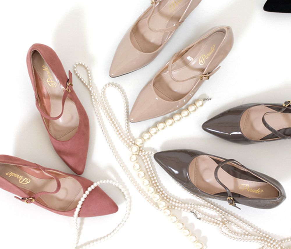 パンプス 結婚式 太ヒール ワンストラップ 痛くない 柔らかい 黒 二次会 パーティ ビジネス 仕事 ミドルヒール 6cm 6センチヒール 19035 極ふわっ Parede レディース